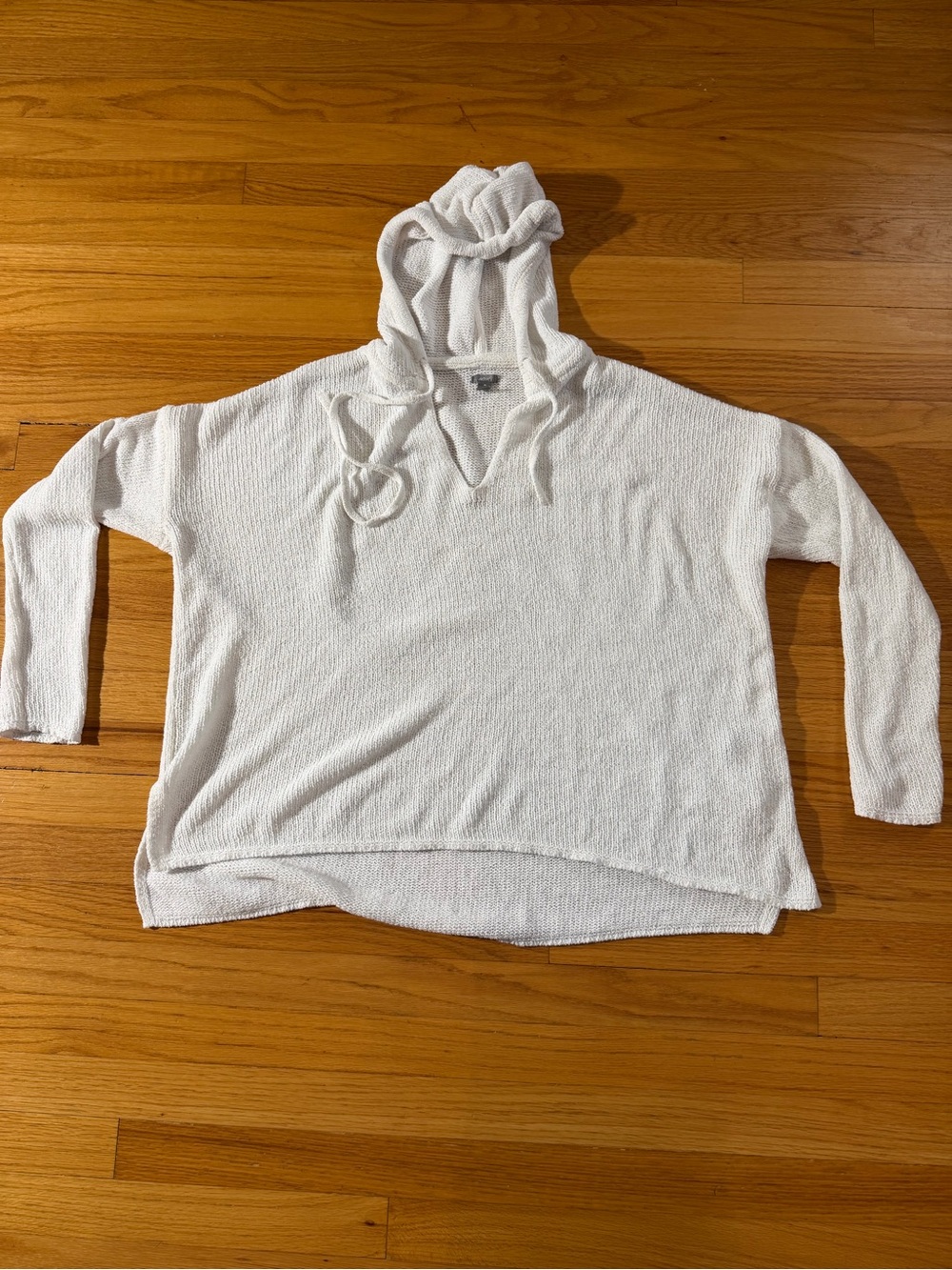 Aerie Women's Lightweight Soft Hooded Pullover Sweater - White Size M